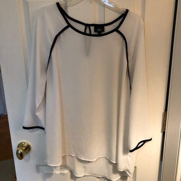 Mossimo Supply Co. Tops - White Blouse with Black Trim XL